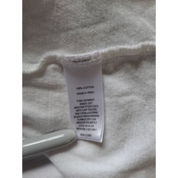 Express Mens TShirt XL White Gray Henley Short Sleeve Logo Gorpcore Classicore - Picture 4 of 6